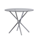 36 inches Bella Round Glass Top Dining Table with Chrome Legs